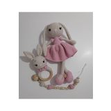 Zey's Amigurumi Amigurumi Örgü Oyuncak Uzun Kulak Tavşan Yenidoğan 3’LÜ SET
