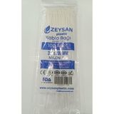 Zeysan Cırtlı Plastik Kelepçe 3,6X300MM 200 Adet 2 Paket - beyaz