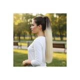 Zeysum Kumral Platin Ombreli Lastik Tokalı At Kuyruğu Düz Saç Postiş 70 Cm 150 gr Isıya Dayanıklı