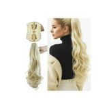Zeysum Platin Sarı Tokalı At Kuyruğu Dalgalı Pençe Klipsli Postiş 60 Cm 200 gr Isıya Dayanıklı