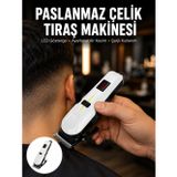 zeyta12 2025 Model Şarjlı Dijital Saç Sakal Tıraş Makinesi Islak Kuru Kullanıma Uygun Yeni Nes