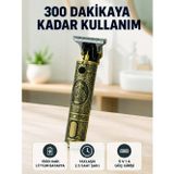 zeyta12 Kablosuz Saç Sakal Kesme Makinesi T Tipi Metal Bıçaklı 3 Kademeli Taraklı zeytan45