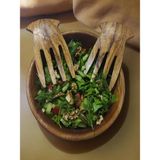 Zeytin Ağacı Ahşap Salata Servis Çatalı, El Yapımı, 2'li Set, Salata Eli, Servis Çatalı - Çok Renkli