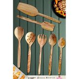 Zeytin Ağacı Ahşap Tahta Kaşık Çatal Kevgir Spatula Seti ( Zeytin Ağacı) Ağaç Kaşık 7 Li Set
