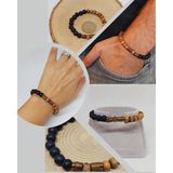 Zeytin Ağacı & Oniks Taşı 8mm Unisex Tasarım Bileklik Hawaii Model (5117)