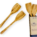 Zeytin Ağacı Spatula 2'li Set – İnce ve Hafif – Omlet, Krep, Krep ve Hafif Tavada Kızartmak için Mükemmel – Yapışmaz Tavalar için Güvenli