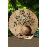 Zeytin Dalı ve Seramik Vazo Temalı Uv Baskı Mdf Duvar Süsü – 33X33 cm & 20X20 cm DT211 - 33 x 33