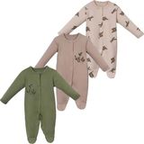 Zeytin Patikli Üçlü Tulum Set Zeytin Yeşili - 0 - 3 Ay