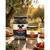 Zeytino Gemlik Siyah Zeytin Salamura Yağlı 1 kg (351/410) 2xs-3xs & Izgara Yeşil Zeytin 200 gr Cam Kavanoz - 100 gr