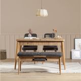 ZEYTUNHOME Palermo Benchli Mutfak Masa Takımı - Modern Ahşap Tasarım, Kolay Montajlı, Sağlam ve Şık Mutfak & Salon Masası, Açılır Yemek Masası (ATLANTİK ANTRASİT)