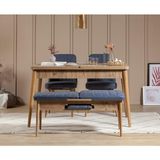 ZEYTUNHOME Palermo Benchli Mutfak Masa Takımı - Modern Ahşap Tasarım, Kolay Montajlı, Sağlam ve Şık Mutfak & Salon Masası, Açılır Yemek Masası (ATLANTİK LACİVERT)