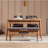 ZEYTUNHOME Palermo Benchli Mutfak Masa Takımı - Modern Ahşap Tasarım, Kolay Montajlı, Sağlam ve Şık Mutfak & Salon Masası, Açılır Yemek Masası (ATLANTİK SOHO ANTRASİT)