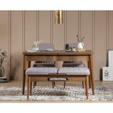 ZEYTUNHOME Palermo Benchli Mutfak Masa Takımı - Modern Ahşap Tasarım, Kolay Montajlı, Sağlam ve Şık Mutfak & Salon Masası, Açılır Yemek Masası (CEVİZ SOHO GRİ)