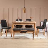 ZEYTUNHOME Roma Large Mutfak Masa Takımı - Modern Ahşap Tasarım, Kolay Montajlı, Sağlam ve Şık Mutfak & Salon Masası, Açılır (ATLANTİK ANTRASİT)