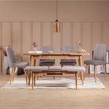 ZEYTUNHOME Roma Large Mutfak Masa Takımı - Modern Ahşap Tasarım, Kolay Montajlı, Sağlam ve Şık Mutfak & Salon Masası, Açılır (ATLANTİK SOHO GRİ)