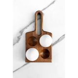 Zeyvedesign 4'Lü Ahşap Elips Saplı Yumurtalık %100 Kayın Ağacı