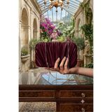 ZEYYMODA Bordo Pilse Desenli Abiye Çanta Pile Desen Abiye Çanta ve Clutch Portföy El Gece Düğün Nişan Abiye Çantası