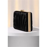 ZEYYMODA Kadın Özel Model Pilse Desenli Abiye Çanta Clutch Portföy El Gece Düğün Nişan Abiye Çantası