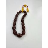 Zeyzun Usta İmzalı Bilek Boy Efe Maskot Sıkma Kehribar Tespih 15 X 11 Mm Kapsül Kesim