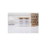 zezedesing Bambu Kapak Cam Pamuk Ve Kulak Pamuğu Kavanozu Kutusu 250ml