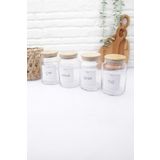 zezedesing Bambu Kapaklı Cam Çay-kahve-şeker-tuz Saklama Kavanozu 890ml