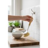 zezedesing Bambu Saplı Fırça & Lavabo - Bulaşık ve Banyo Fırçası & Pratik Ahşap Saplı Çok Fonksiyonlu