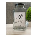 zezedesing Köpek Maması Saklama Kabı Cam 3 Litre