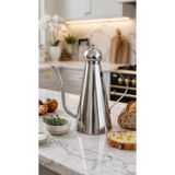 zezedesing Premium Paslanmaz Çelik Zeytinyağlık 1000 ml - Damlatmaz İnce Kuğu Boyunlu Yağlık Sirkelik 1 Lt