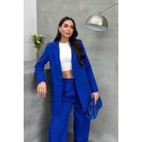 Zf Butik Kadın Blazer Ceket Bordo Rahat Kalıp Astarlı Tek Düğmeli - 36