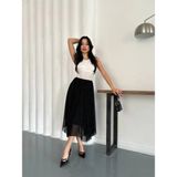 Zf Butik Siyah Taş Detaylı Tül Etek Kadın Uzun - M