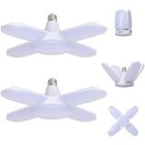 ZFQ 60W Garaj LED Ampuller, Sıcak Beyaz 3000K, Ayarlanabilir 4 Panelli Atölye Lambası, LED Tavan Aydınlatması, Garaj, Depo, Atölye, Bodrum, Spor Salonu, 2'li Paket