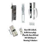 ZFS Barelli Kapı Kilit Seti 90 mm – Göbek, Plastik Kol, Karşılık ve Montaj Vidaları Full Set