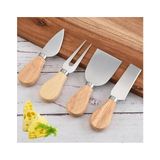 Zg Store 4 Parça Akasya Ahşap Peynir Sunum Seti ve Bıçak Takımı - 29X18 cm Şarküteri ve Ikramlık Tahtası - Paslanmaz Çelik Peynir Bıçakları (Akasya - 4'lü Bıçak Seti) - 0,60 x 19 x 29 cm