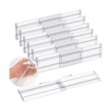 Zg Store Akrilik Çekmece Bölücü Organizer, Şeffaf, Teleskopik Ayarlanabilir 30–50 Cm, Kaymaz Uçlu, Mutfak, Dolap, Banyo ve Ofis Için (4)