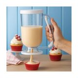 Zg Store Beyaz Hamur Porsiyonlayıcı – Kek, Krep, Muffin ve Pancake Hamuru Dağıtıcı, Ölçekli Karıştırma Kabı 900 ml
