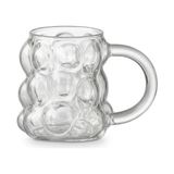 Zg Store Boncuk Desenli Borosilikat Cam Bardak, 350 ml Geniş Kapasite, Isıya Dayanıklı Yapı, Bulaşık Makinesinde Yıkanabilir, Ev Ofis Restoran Için Uygun Kulplu Kahve Espresso Sunum Bardağı - 0 - Siyah