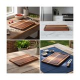 Zg Store Doğal Akasya Ahşap Doğrama ve Kesme Tahtası - Kesme Panosu - 32X21X1.5 cm Çok Amaçlı Sunum Tepsisi, Peynir ve Et Servis Tahtası