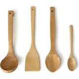 Zg Store Doğal Akçaağaç 4 Parça Mutfak Seti – Premium Ahşap Kaşık, Spatula ve Servis Kepçesi – Sağlıklı ve Ergonomik Mutfak Gereçleri - 0,5 x 7 cm