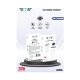 Zg Store ETA-06LT 20W Gerçek Güç Pd Qc 4.0 Destekli Hızlı Şarj Adaptörü ve 1 Metre Type-C To Lightning Kablo Seti iPhone 11/12/13/14 Pro ve Pro Max ile Uyumlu - 0,5 x 7 cm