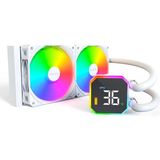 Zg Store Hyperflow Dijital 240 Cpu Sıvı Soğutucu, 3100 Rpm Pompalı 240 mm Aıo, 2×120 mm E28 Argb Fanlar, Gerçek Zamanlı Dijital Ekran, Intel ve Amd Desteği (Beyaz)