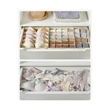 Zg Store Iç Çamaşırı Düzenleyici 8'li Set, Çekmece Düzenleyici, Katlanabilir, Elbise Dolabı, Saklama Kutusu, Kumaş Kutular, Saklama, Sütyen, Çorap, Kravat Için, Bej RUS008M01