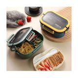 Zg Store Jouis Beslenme Kutusu 1200 ml 2 Katlı 6 Bölmeli Bpa'sız Pp Plastik Sefer Tası ve Beslenme Çantası - Lunch Box, Çatal Kaşık ve Bıçak Dahil Okul Beslenme (Mavi)