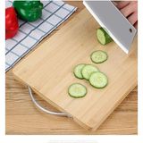 Zg Store Metal Saplı Bambu Kesme Tahtası Antibakteriel Yıkanabilir Doğrama Tahtası Dikdörtgen 34X24 cm - Ahşap