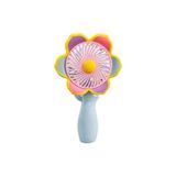 Zg Store Mini El Fanı USB Şarjlı Type-C Bağlantılı 3 Kademeli Taşınabilir Elektrikli Fan Masaüstü ve El Tipi Kullanım Renk Serinletici Fan Mavi Sarı Pembe Çiçek