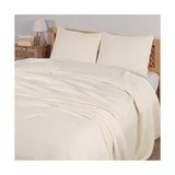 Zg Store Müslin Yatak Örtüsü Seti Tek Kişilik, Şık Düz Renk 100% Pamuk 4 Kat Muslin Yastık Kılıflı Pike Takımı, Denizli Üretimi (Natural Renk, Tek Kişilik Set (180X230 Cm)) - 001-Renkli