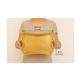 Zg Store Osmanlı Motifli Dikdörtgen Metal Servis Tepsisi – Kulplu 2 Kişilik Sunum Tepsisi, 37 x 23 Cm, 373 G, Gold ve Gümüş Renk Seçeneği (Altın Sarısı)