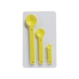 Zg Store Renkli Plastik Ölçü Kaşık Seti, 3 Parça, Yeşil, 6.8cm, 12.4cm, 17.3cm