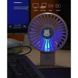 Zg Store Taşınabilir Mini USB Fan LED Işıklı Masa Üstü 3 Kademeli Dahili Işık Şarj Edilebilir Mini Vantilatör Soğutucu Cep Boyu 11CM Mini Fan YS2269 - Mavi (YS2269 - Mavi)