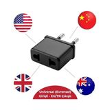 Zg Store Universal Priz Dönüştürücü Adaptör - Us/uk/au/cn To Eu/tr Fiş Çevirici - Amerikan/ingiliz Tipi Fişi Türk Tipi Prize Dönüştüren Siyah Kompakt Adaptör