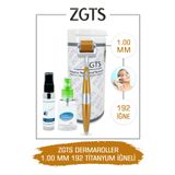 Zgts Dermaroller 1.00mm Dezenfektan Hediye 192 Titanyum Iğneli Gold Derma Roller